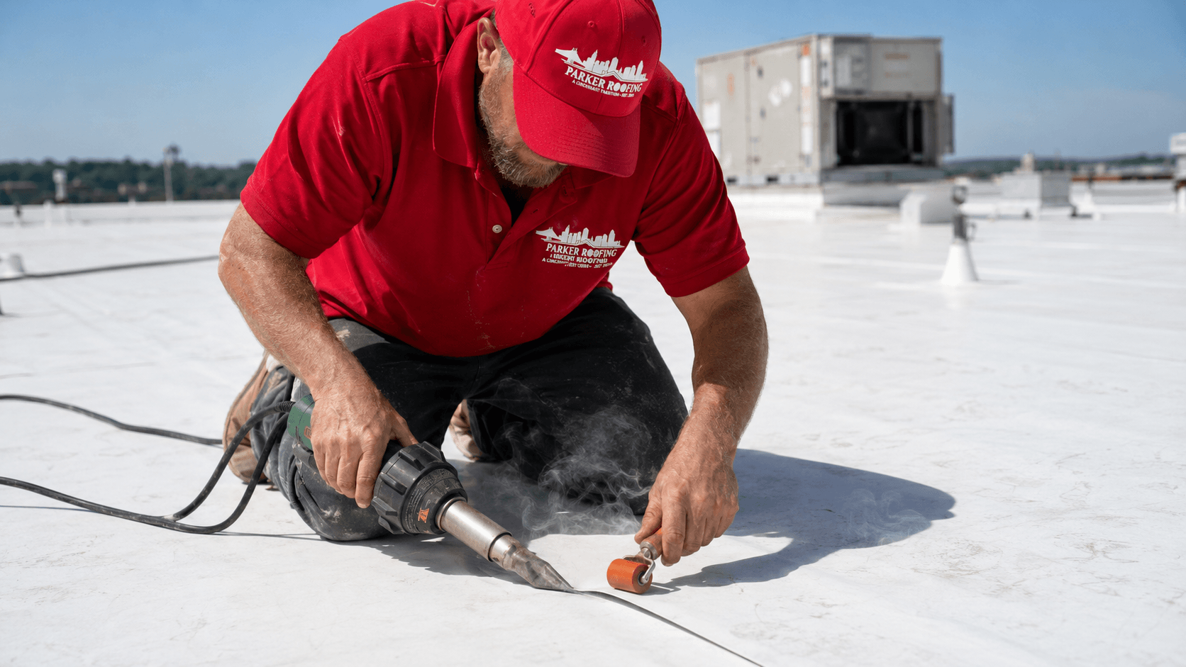 Completed commercial roofing project by Parker Roofing in Greater Cincinnati