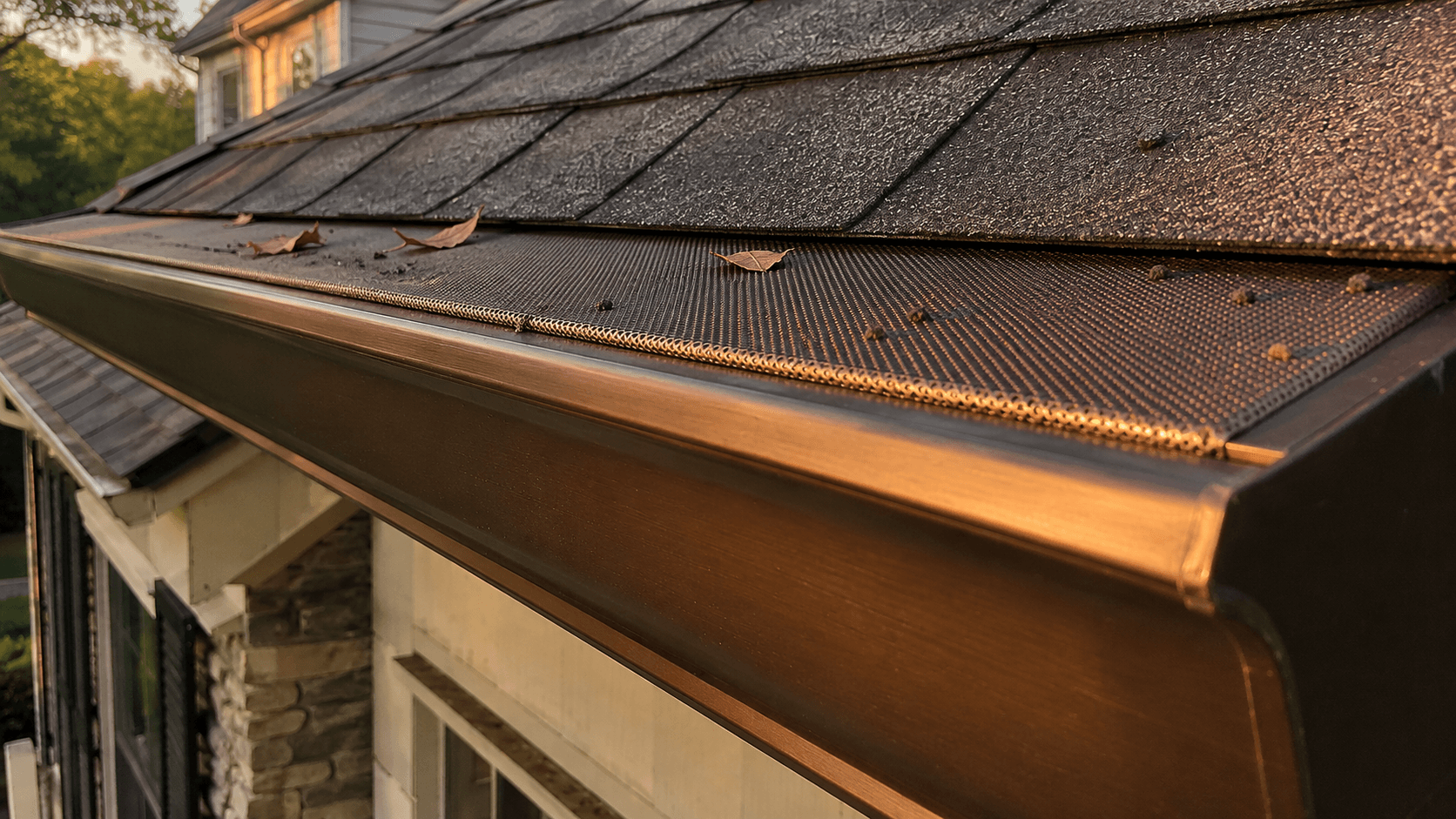 New seamless gutters installed on a Cincinnati home by Parker Roofing